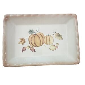 Vintage Nantucket Pumpkins Ceramic Pottery Bake Dish‎ Server Harvest Autumn Fall
